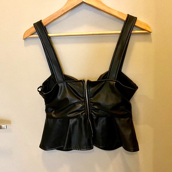 A.L.C. Lauryn Ruched Vegan Leather Top Size 4 - Picture 2 of 4